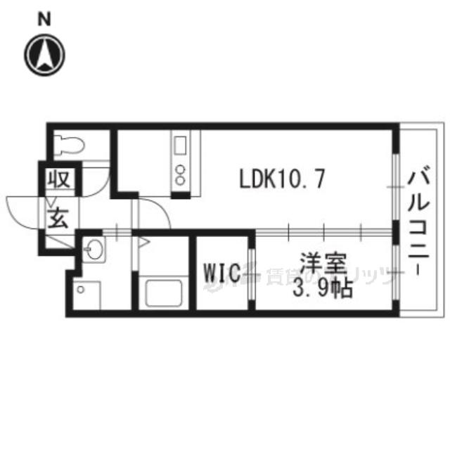 ハニーハウス(1LDK/3階)の間取り写真