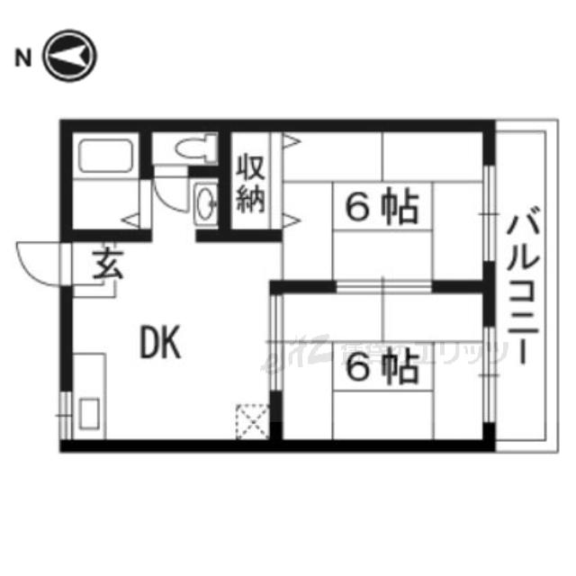 翠ハイツA棟(2DK/2階)の間取り写真