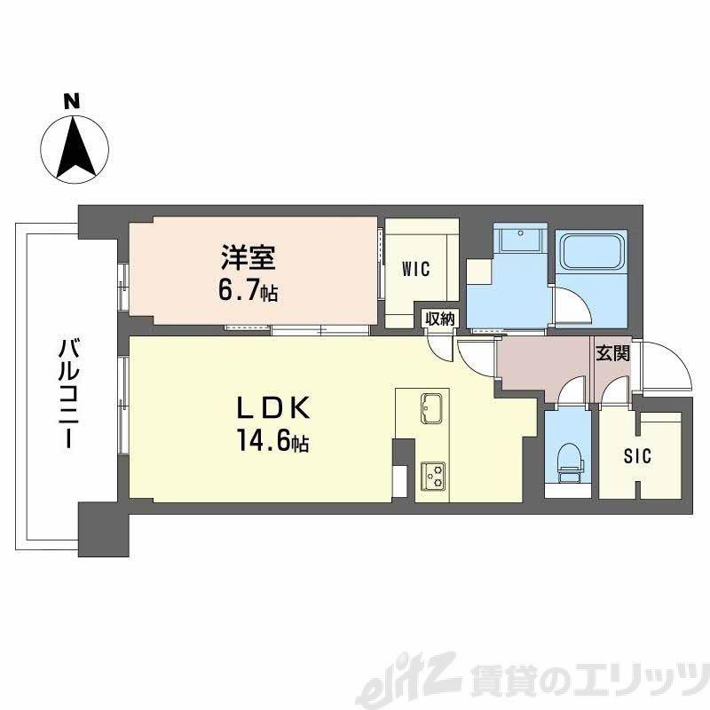 グラン セレニオ 江坂(1LDK/2階)の間取り写真