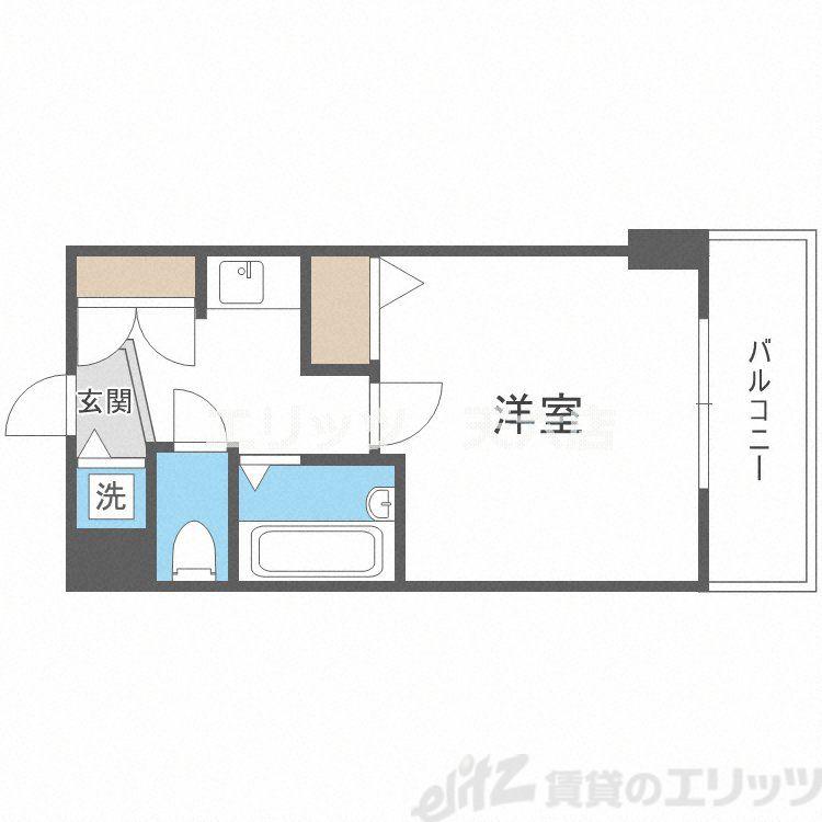 ストリーム江坂(1K/8階)の間取り写真