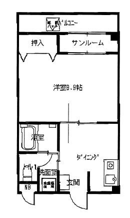 ETOILE 11A(1DK/3階)の間取り写真