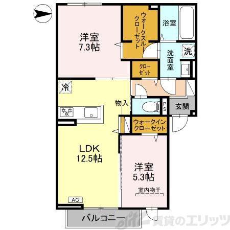 シエル・クレール(2LDK/3階)の間取り写真