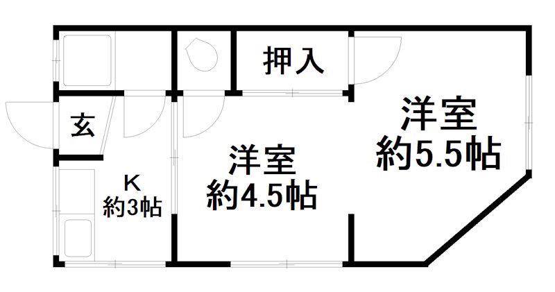 すみれ文化(2K/1階)の間取り写真