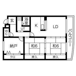 カルム千里山土井(2SLDK/2階)の間取り写真