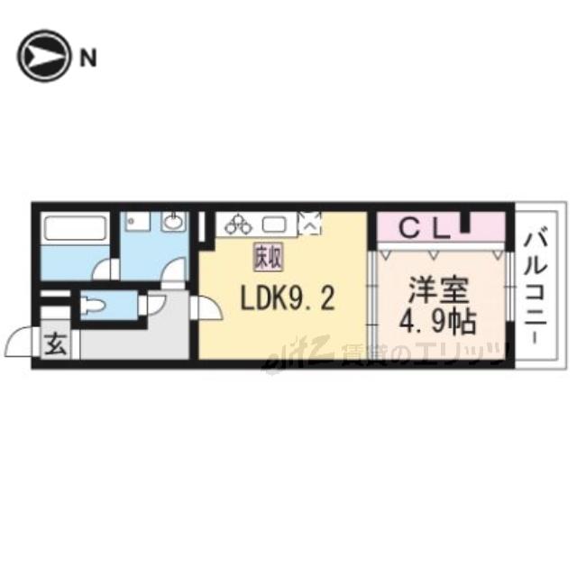 ツーブリッジ(1LDK/2階)の間取り写真