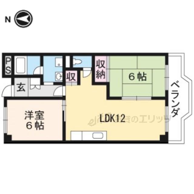 サンハイツ穂積(2LDK/4階)の間取り写真