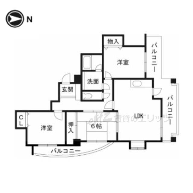 ミューズ パーク(3LDK/4階)の間取り写真
