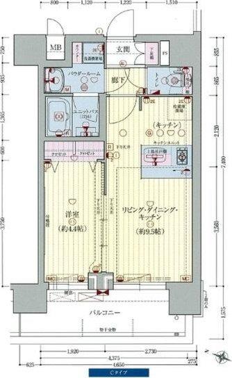 プレサンス大阪天満リバーシア(1LDK/2階)の間取り写真