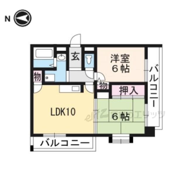 AZWEL(2LDK/2階)の間取り写真