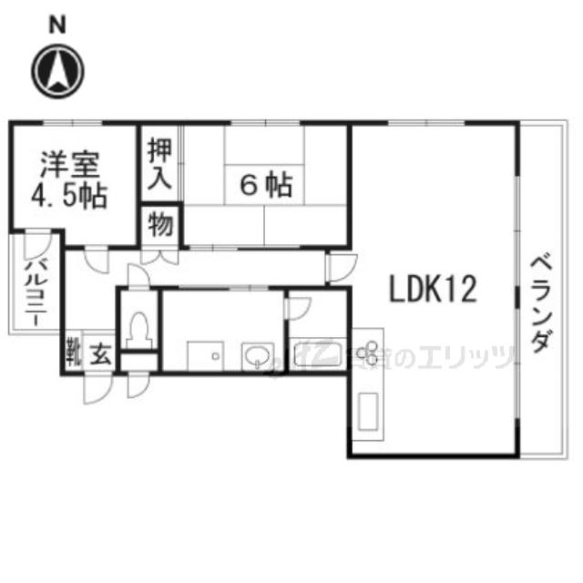 エクセレントライフ大池(2LDK/3階)の間取り写真