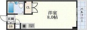 東明マンション江坂(ワンルーム/6階)の間取り写真