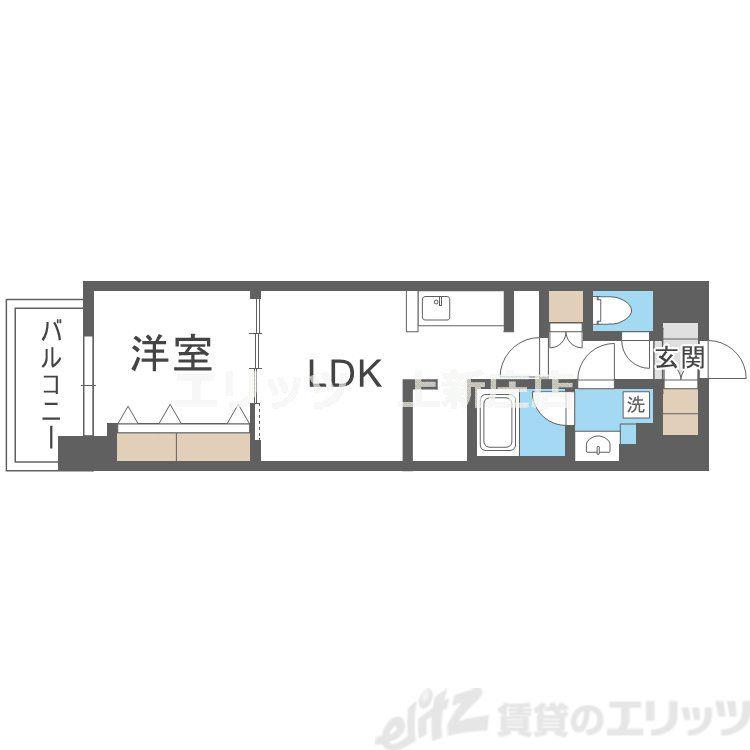 アーバネックス梅田中崎町Ⅱ(1LDK/4階)の間取り写真