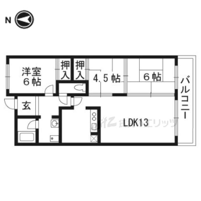 メゾン安夢留(3LDK/4階)の間取り写真