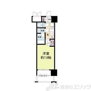パークフラッツ江坂(1K/9階)の間取り写真
