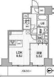 TOPAZ江坂(1LDK/6階)の間取り写真