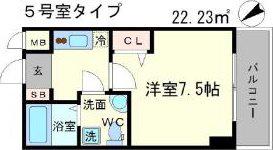 メインステージ西天満TS SQUARE(1K/12階)の間取り写真