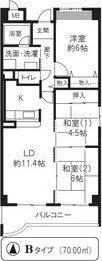 第3阿井マンション(3LDK/4階)の間取り写真