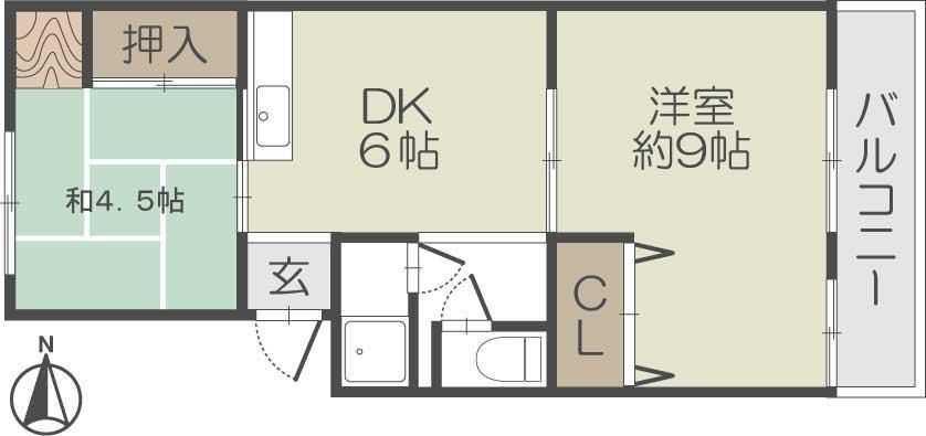 マンション和光(2DK/3階)の間取り写真