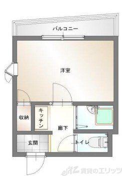 フルブルーム(1K/2階)の間取り写真