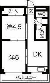 SENSE東淀川(2DK/4階)の間取り写真