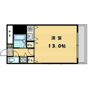 シャトレ豊津II(1K/1階)の間取り写真