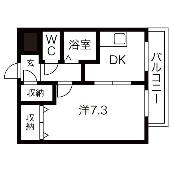 アライブ千里丘(1K/6階)の間取り写真