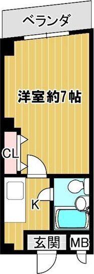 サンライズホーシン(1K/1階)の間取り写真