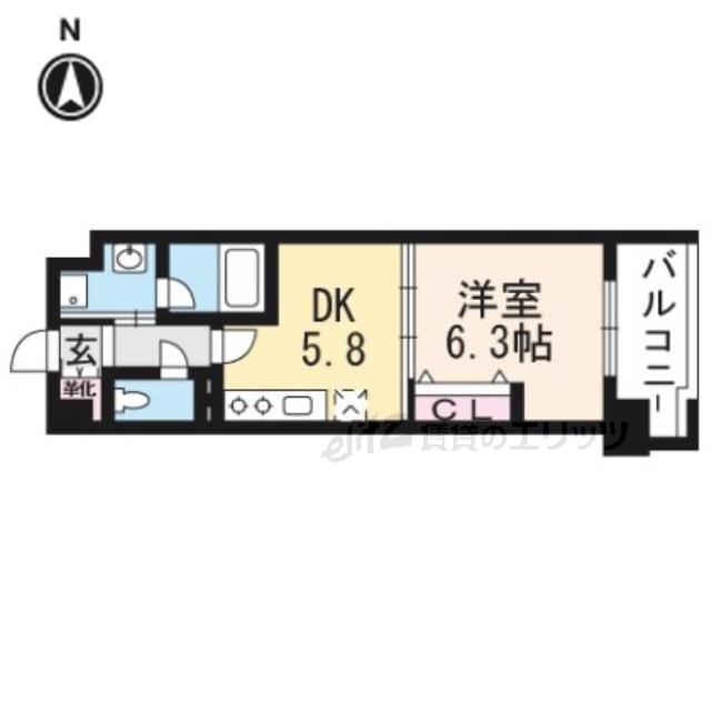 ル マルシェ下穂積(1DK/3階)の間取り写真