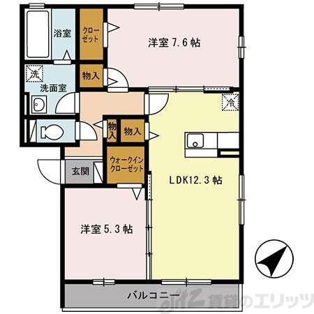 アーバンヒルズ(2LDK/3階)の間取り写真