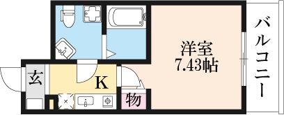 セレニテ高槻(1K/6階)の間取り写真