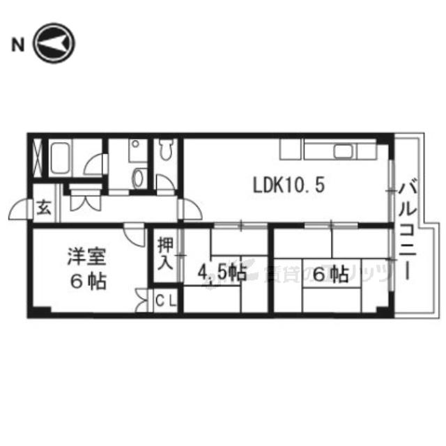 ハイツ78(3LDK/3階)の間取り写真