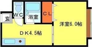 ハイツ岸本(1DK/1階)の間取り写真