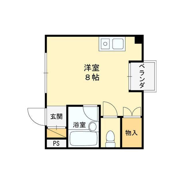 ウエストハイツ(ワンルーム/3階)の間取り写真