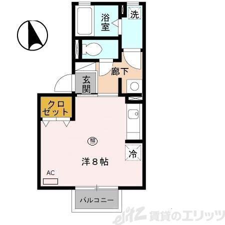 テラー・ウエスト新芦屋(ワンルーム/2階)の間取り写真