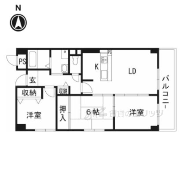 セレニテ上中条(3LDK/5階)の間取り写真