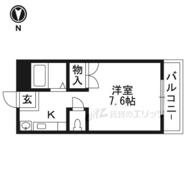 フェリセ富田(1K/3階)の間取り写真