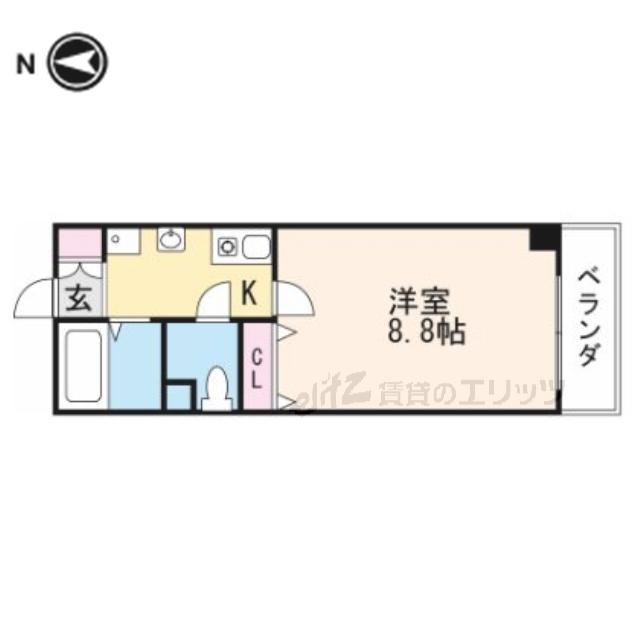 コラソンパラシオ(1K/4階)の間取り写真