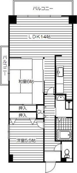 デイグラン千里(2LDK/2階)の間取り写真