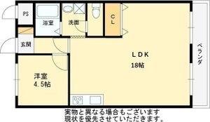 第46シマナカハイツ(1LDK/3階)の間取り写真