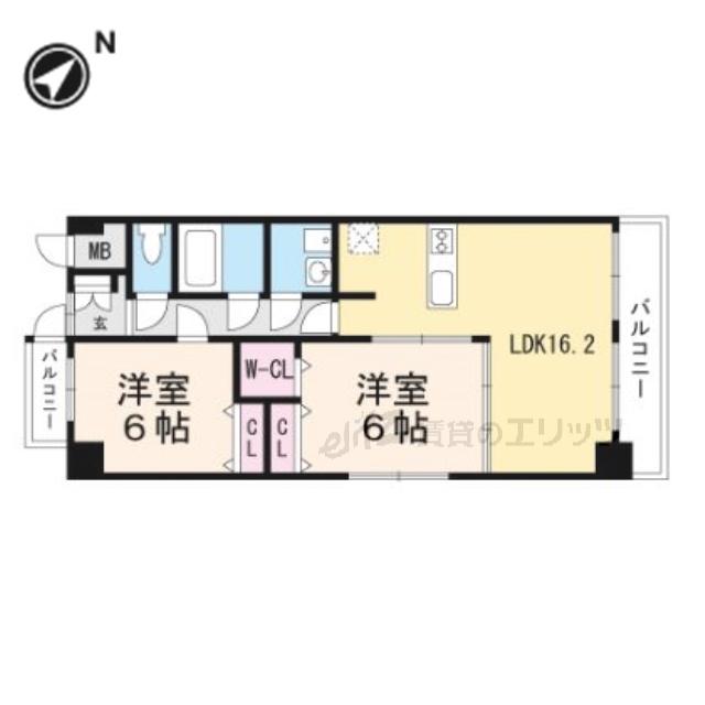 プロスパー正雀本町(2LDK/2階)の間取り写真