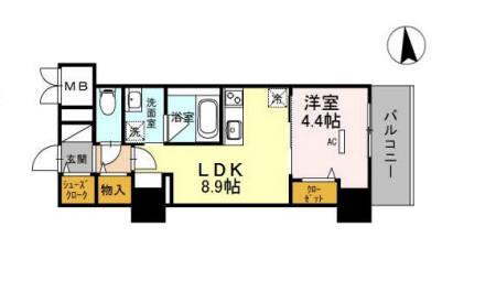 グランセジュール江坂 住居(1LDK/6階)の間取り写真