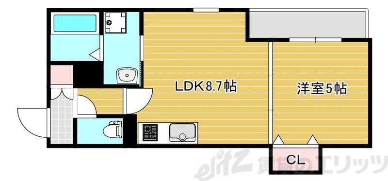 セレニティ豊川A棟(1LDK/3階)の間取り写真