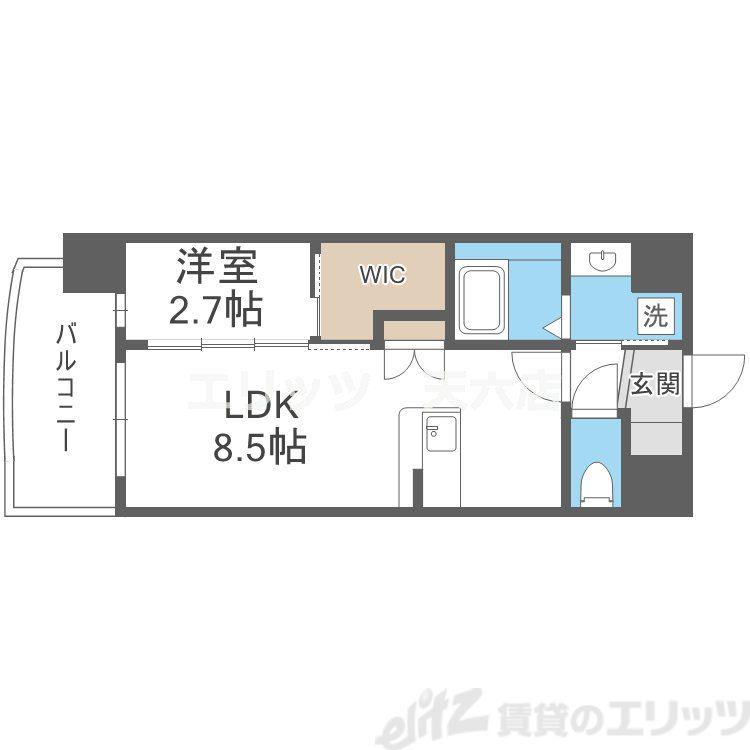 セレニテ東三国ミラク(1LDK/5階)の間取り写真