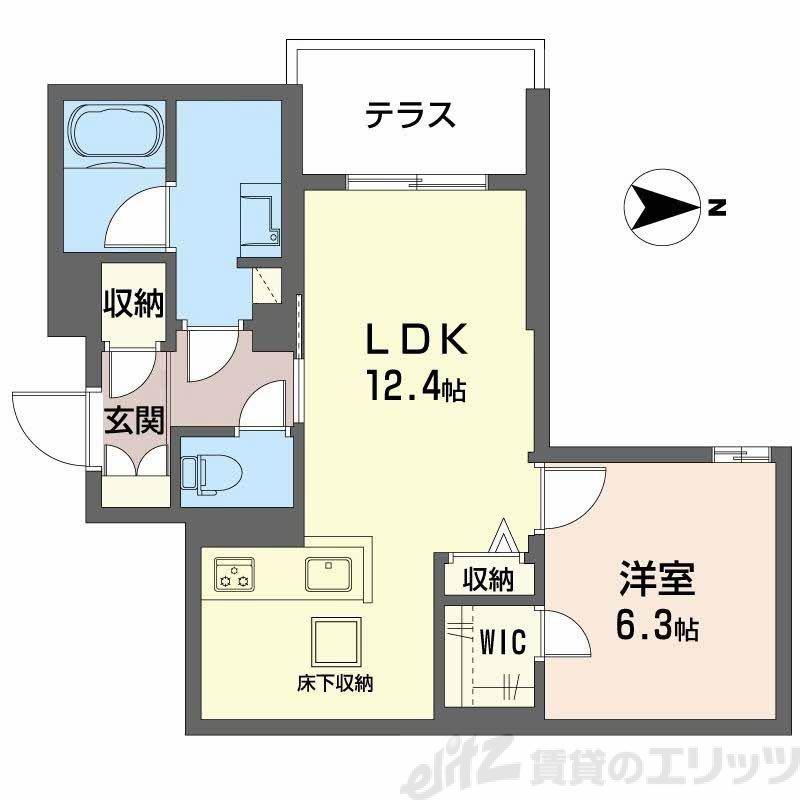 メゾンオリーブⅢ(1LDK/1階)の間取り写真