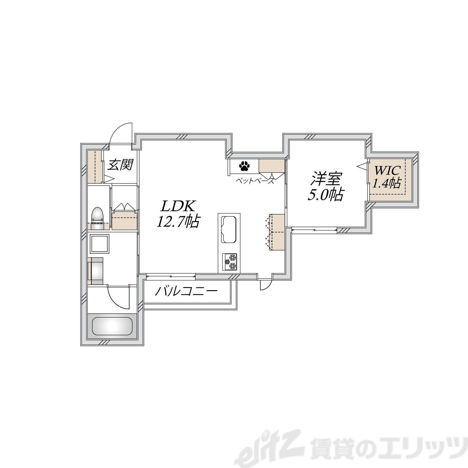 大阪市東淀川区上新庄2丁目へーベルメゾン(1LDK/3階)の間取り写真