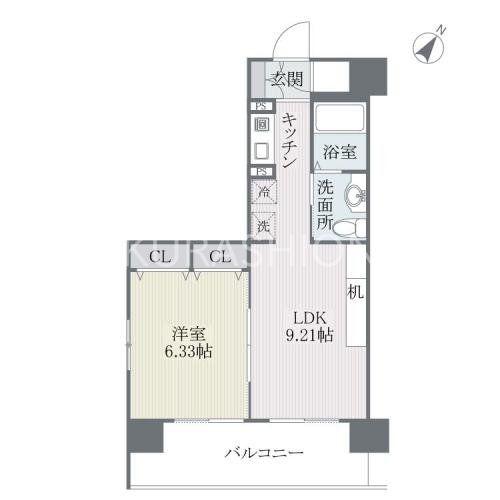 フェルト627(1LDK/7階)の間取り写真