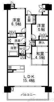 シャリエ茨木(3LDK/5階)の間取り写真