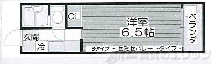 イーズⅢ(ワンルーム/3階)の間取り写真
