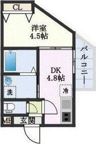 KORE・YIELD千里丘(1DK/1階)の間取り写真
