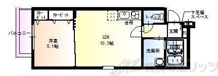フジパレス豊里Ⅲ番館(1LDK/1階)の間取り写真